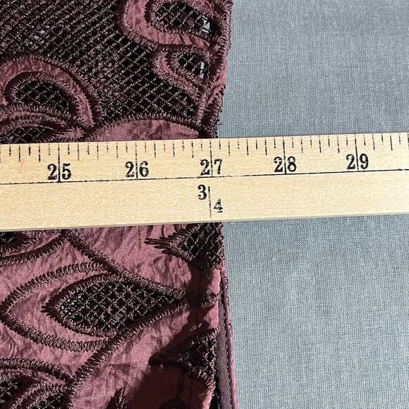 Torrid Blouse Womens 1X Purple‎ Mesh Embroidered Long Sleeves Sheer Art NEW - Picture 10 of 11
